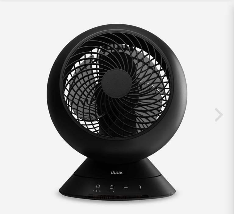 Duux globe black desk fan 8 inch