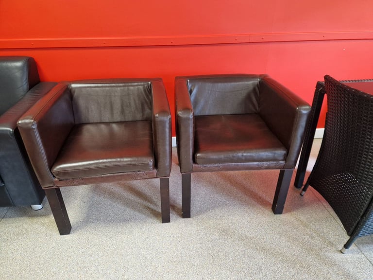 image for 2 LEATHER CHAIRS FOR SALE 