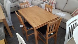 Coxmoor Solid Oak Dining Table & 4 Chairs 