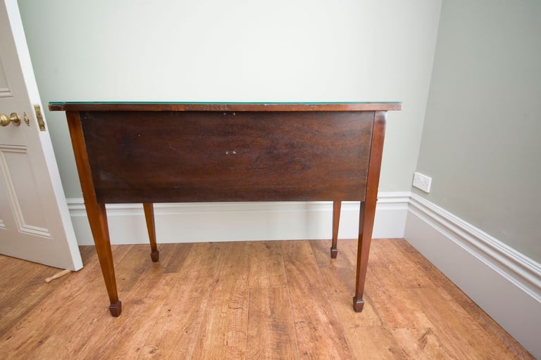 Beautiful Edwardian Serpentine Fronted Antique Reproduction Desk with two Drawers 