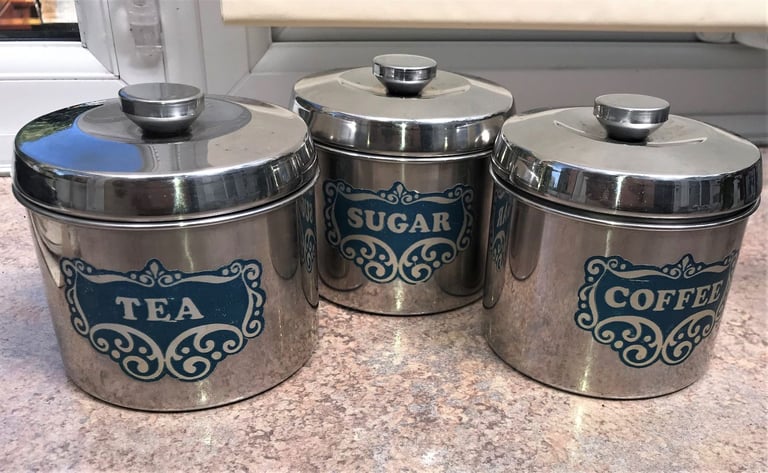 image for TEA COFFEE SUGAR:CAMPING EQUIPMENT - LIGHT WEIGHT - SET OF THREE CONTAINERS