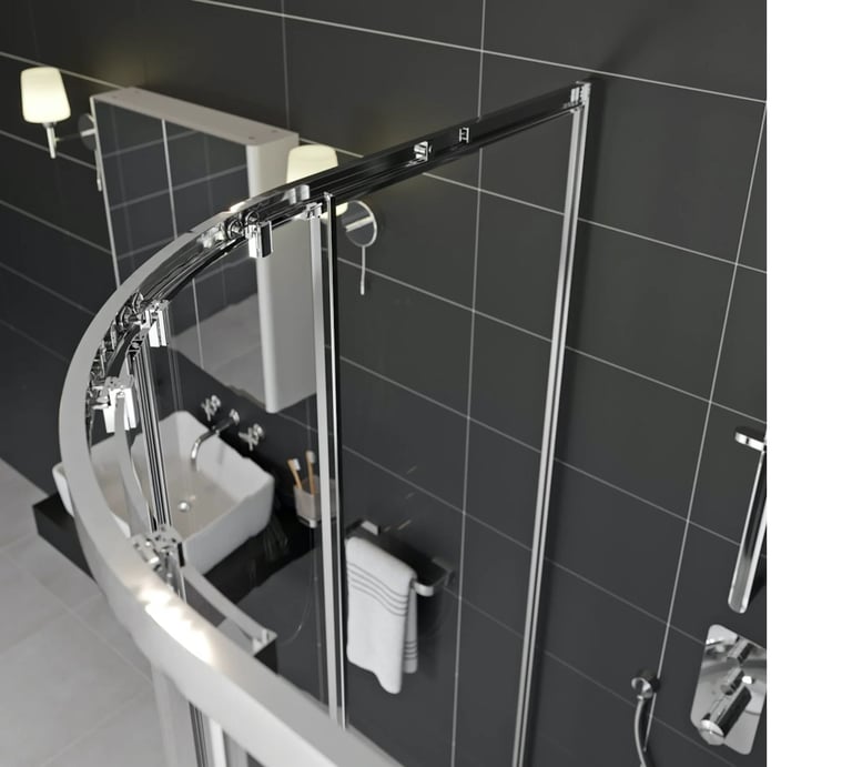 Shower enclosure: offset quadrant, 1200 x 900. 8mm safety glass. NEW IN BOX (£449 new). Bargain £240