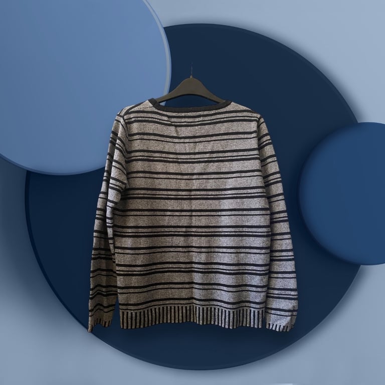 Grey and black stripped jumper UK14