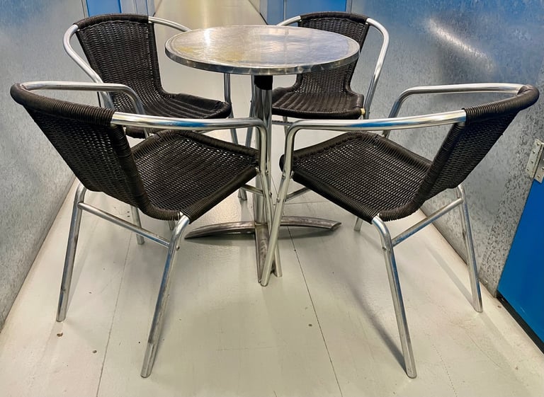 Garden Bistro Pub Set Table and Four Chairs