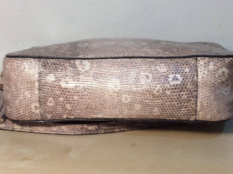 Michael Beige  Leather Crossbody Bag 