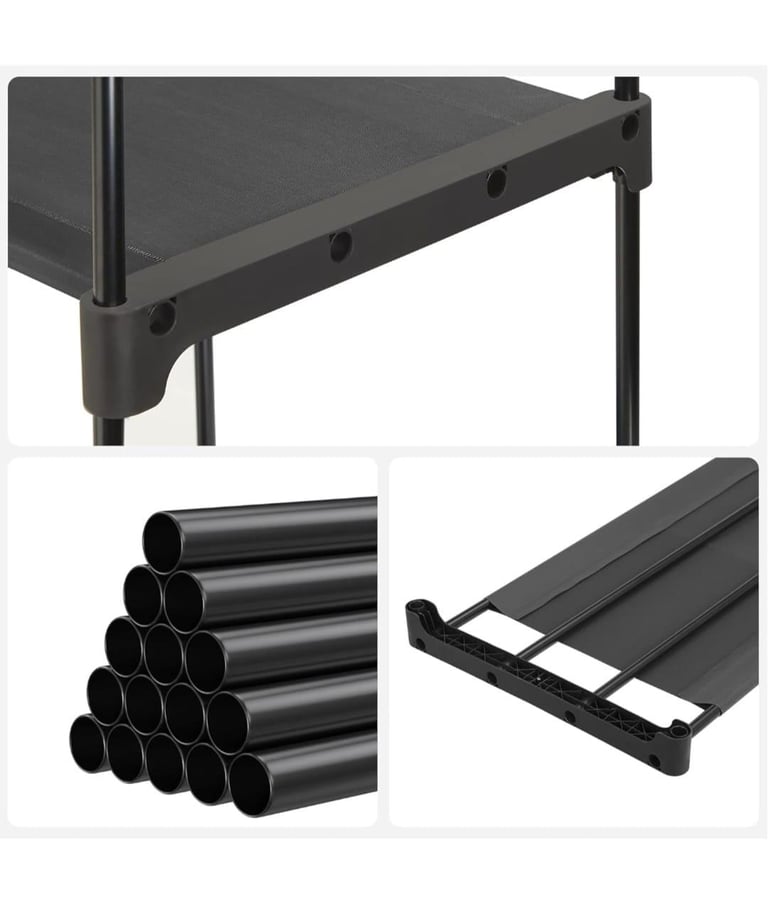 Fabric clothes wardrobe with shelves