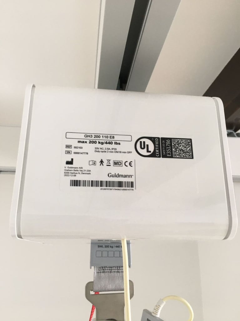 Guldmann GH3 disability Ceiling Hoists with Guldmann Rails