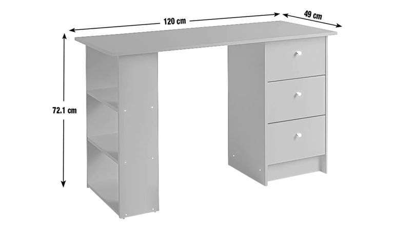 Argos Home Malibu 3 Drawer Office Desk - Grey