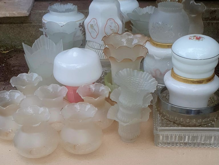 55 x Vintage Glass Lamp Shades