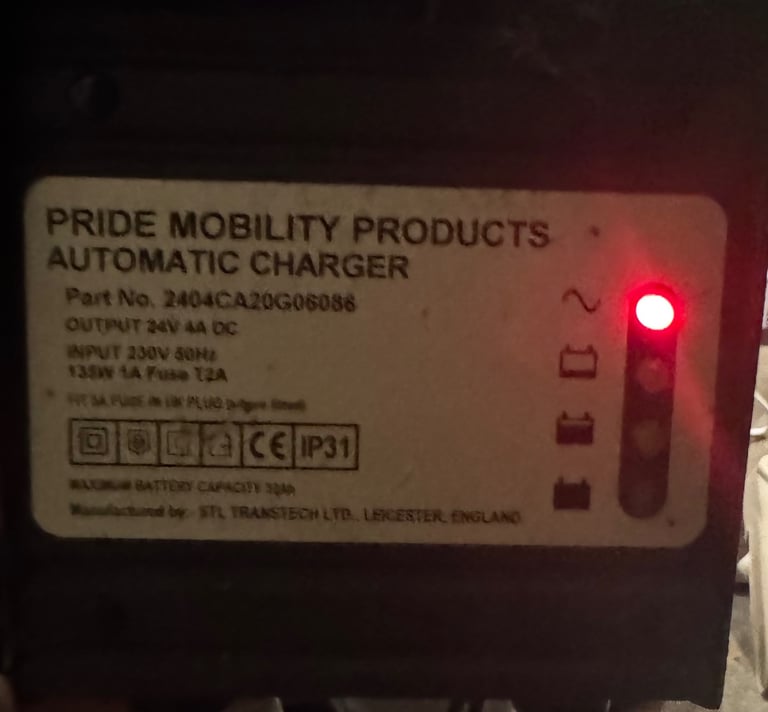Pride Mobility scooter charger 24v 4a 