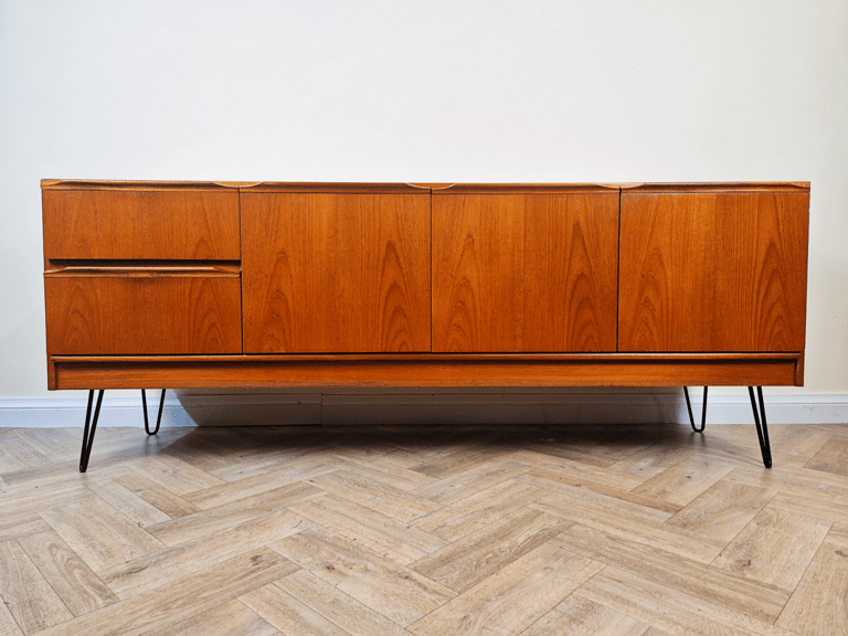 Vintage Mid Century Pyramid Teak Danish Design Sideboard Buffet Credenza BL678