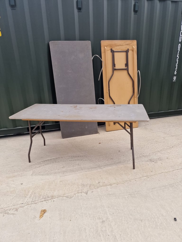 image for Three Good Quality Folding Trestle Tables 