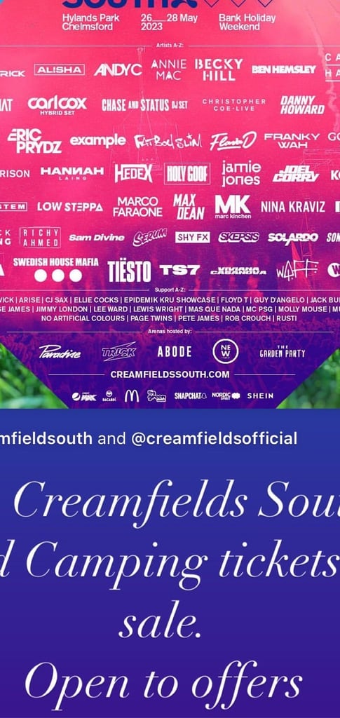 Creamfields South Gold 3-Day Camping Tickets
