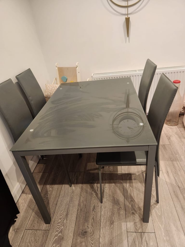 image for Grey glass dinning table 