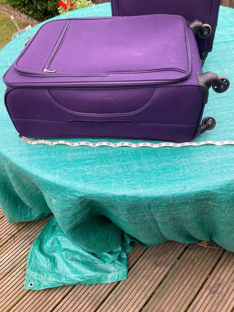 image for Purple canvas suitcases (x2)