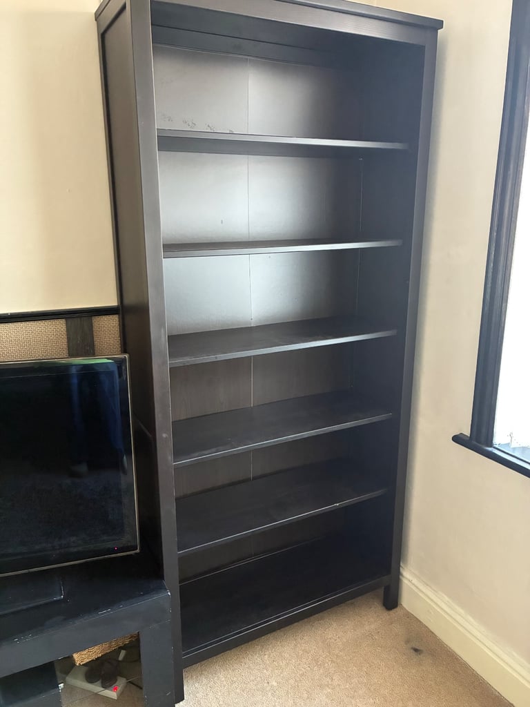 image for IKEA black bookcase and Tv unit