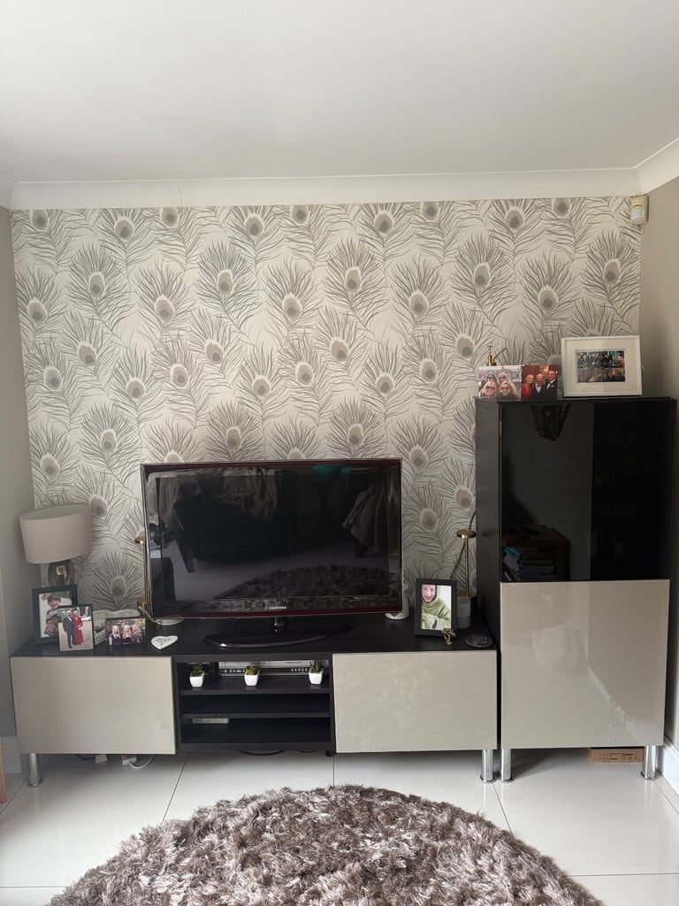 image for IKEA TV Media Unit and Tall Cabinet 