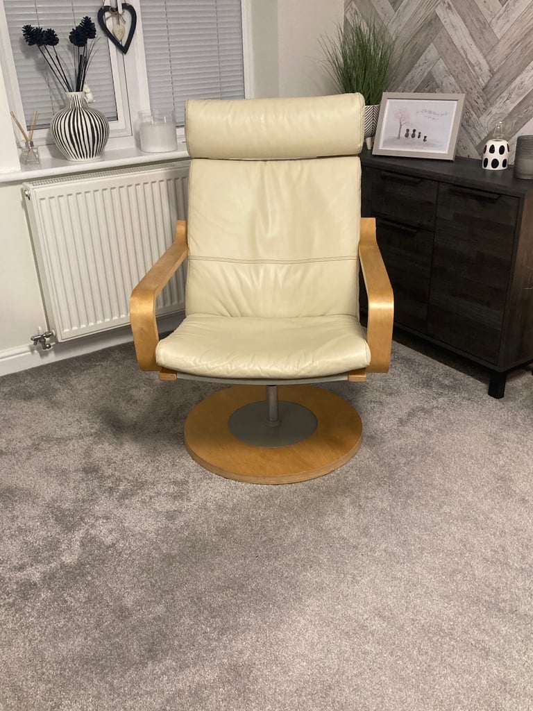 image for Ikea leather swivel chair 
