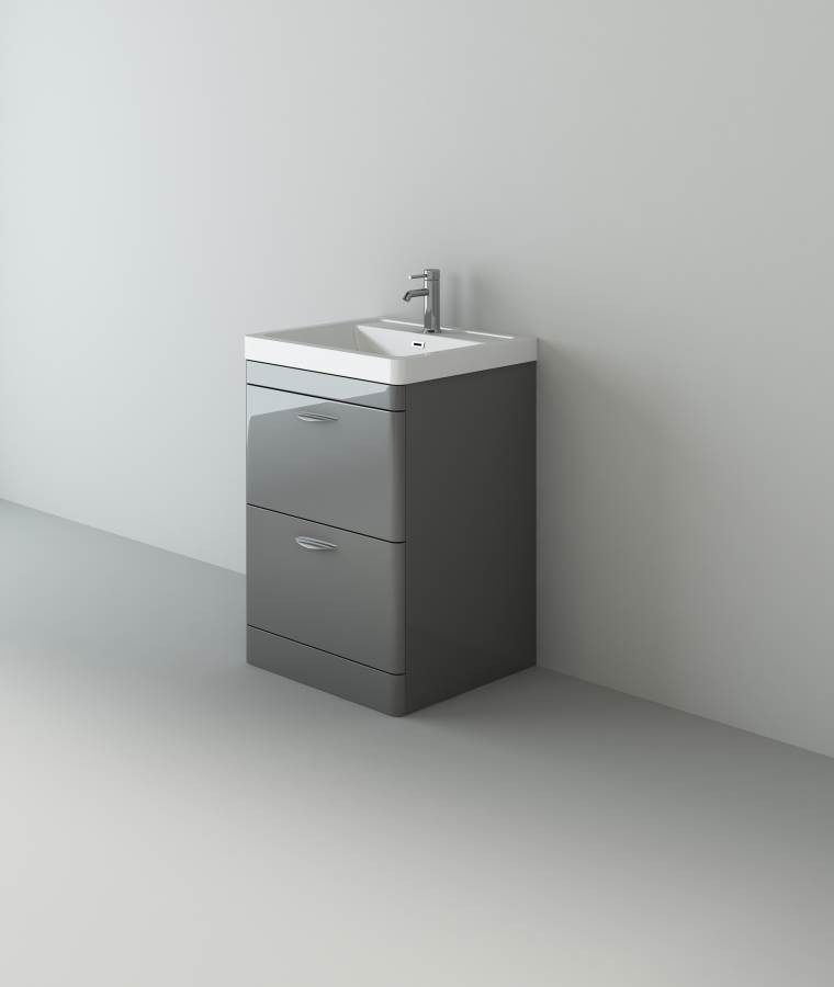 image for New Apollo Anthracite Vanity Unit and Ceramic Basin 600mm RRP £813 Our Price £295