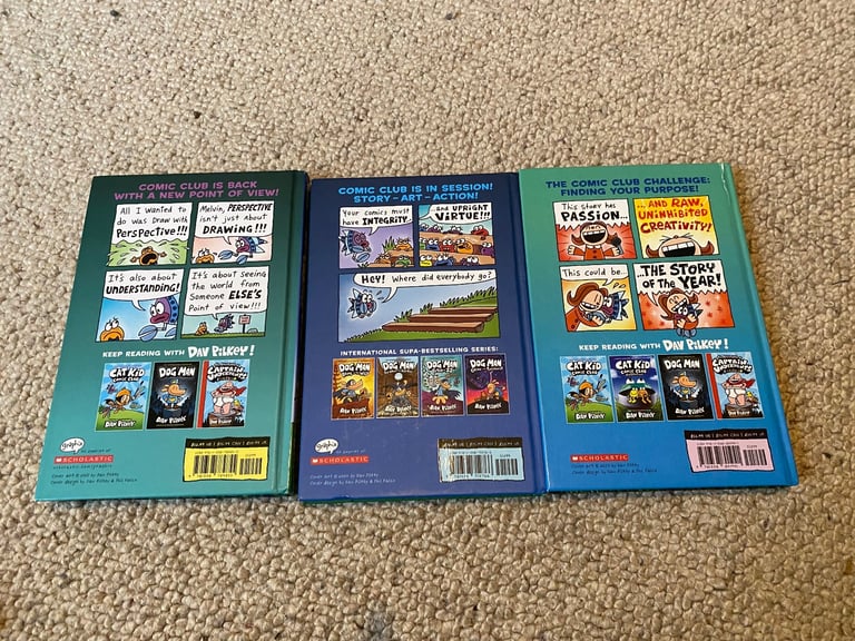 Cat kid comic club books by Dav Pilkey x3