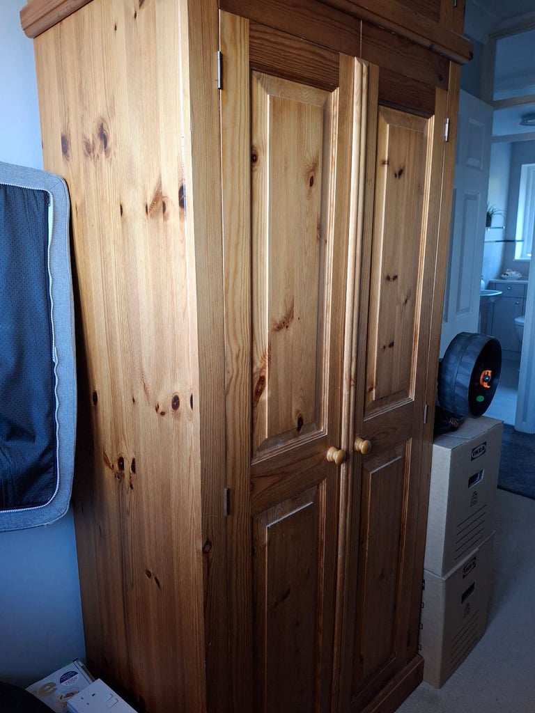 Deep and Tall Pine Wardrobe 