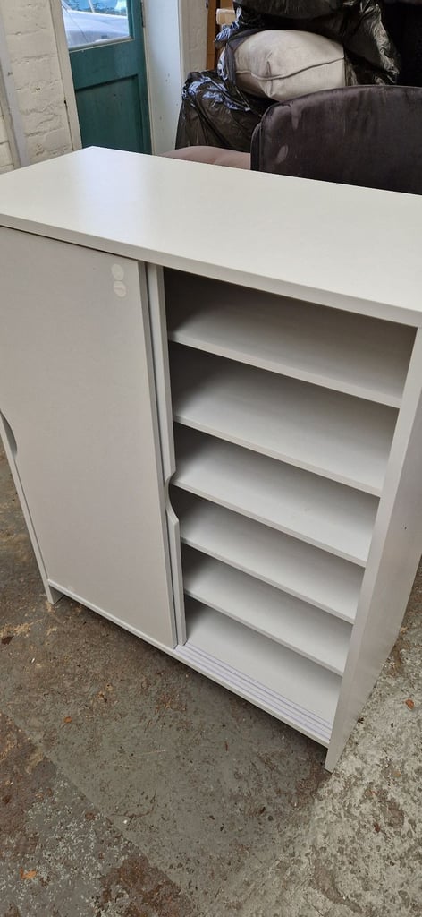 image for Argos home chloe shoe cabinet - White - Assembled - Slight scratches to doors