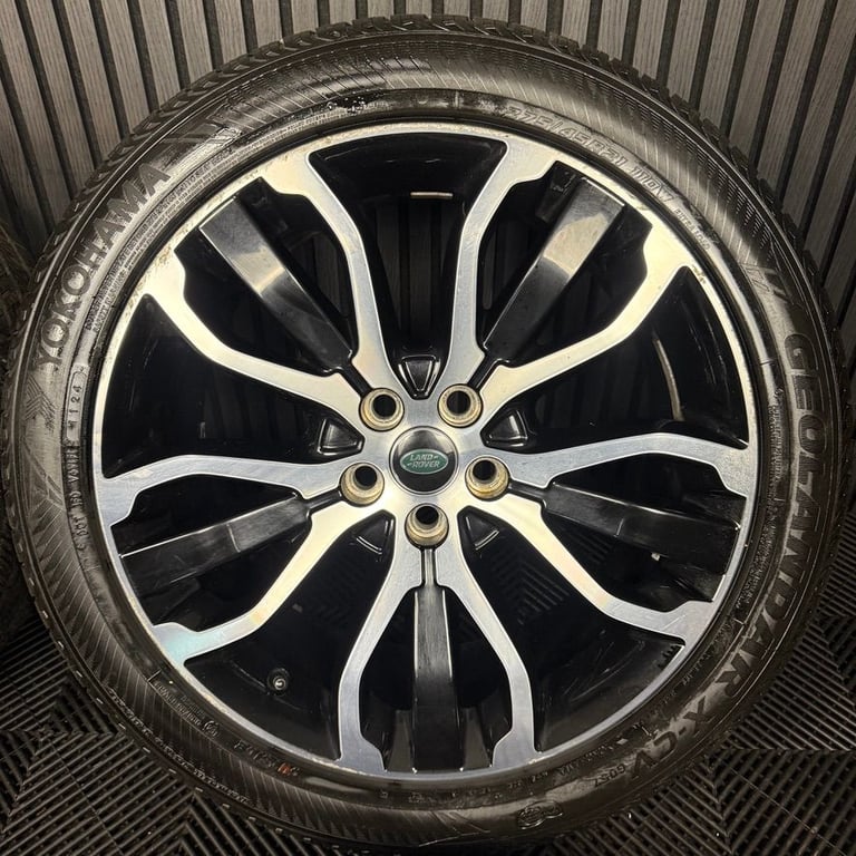 21'' GENUINE RANGE ROVER SPORT LAND DISCOVERY BLACK DC WHEELS TYRES ALLOYS 