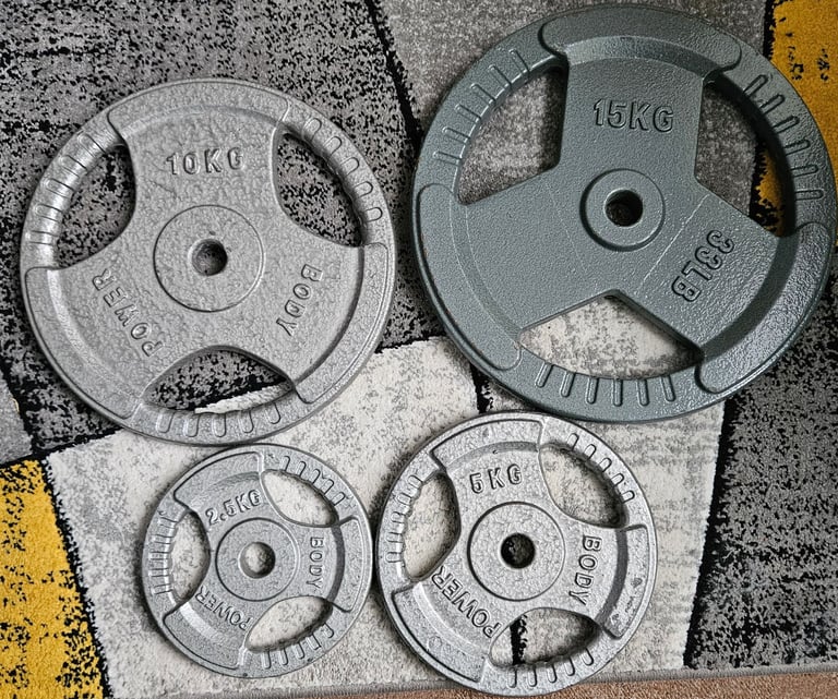 Tri grip weights 15kg, 10kg, 5kg