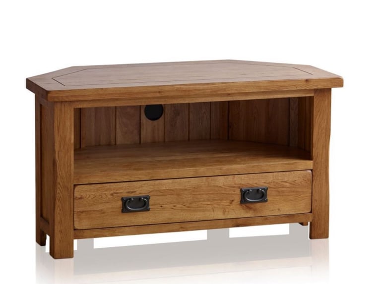 Rustic Solid Oak TV Unit Sideboard 