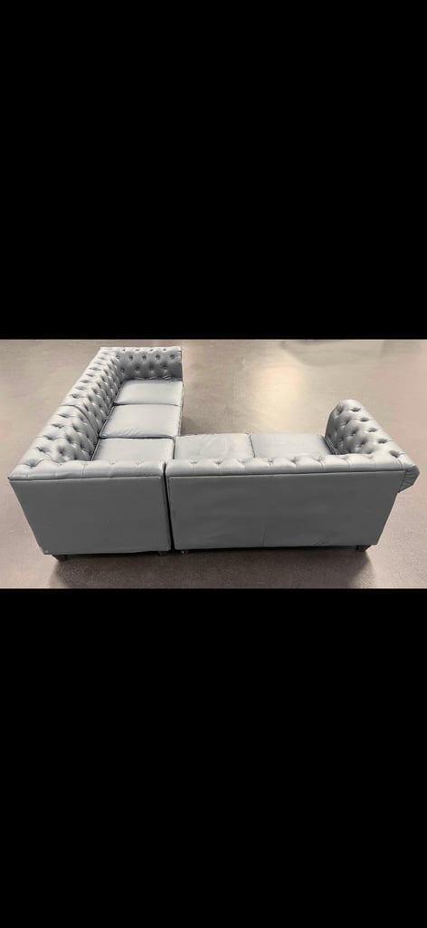 Grey chesterfield corner sofa 