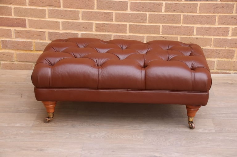 Chesterfield Long Footstool on Castors (UK Delivery)