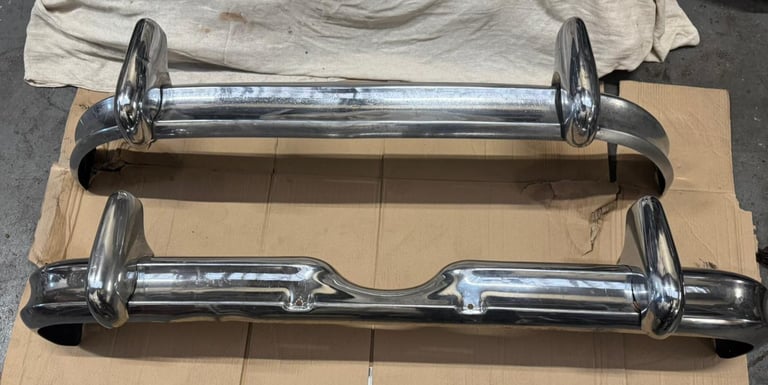image for JAGUAR DAIMLER MK2 V8 PRESENTABLE CHROME WIDE BUMPER SET 