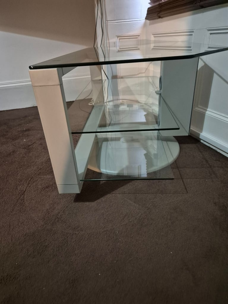 IKEA SVIND Swivelling TV/Audio Table Stand/Bench (steel/glass - heavy duty)