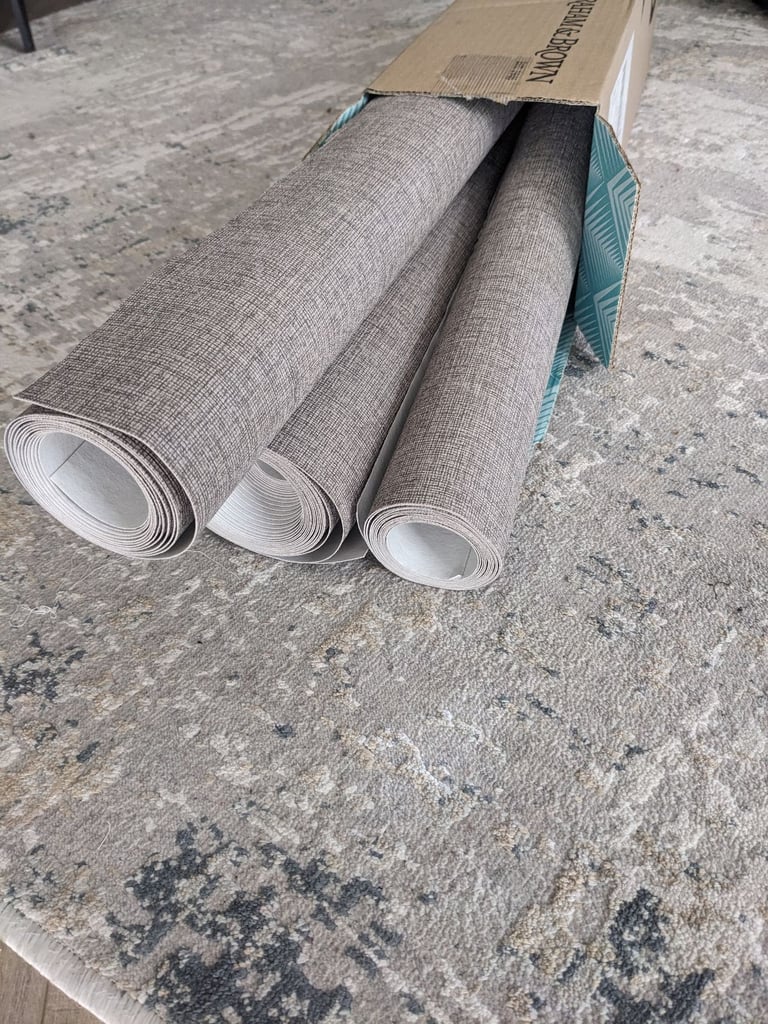 Graham & Brown wallpaper - linen chocolate brown 9m