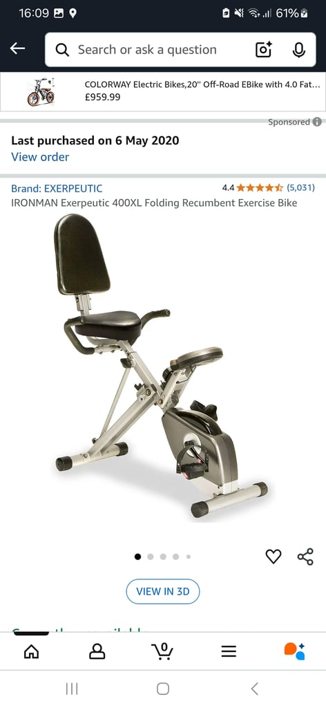 image for EXERPEUTIC EXERCISE BIKE for tall people 
