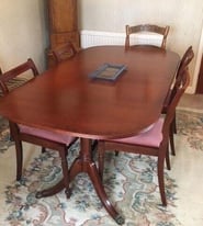 Mahogony dining table and four chairs