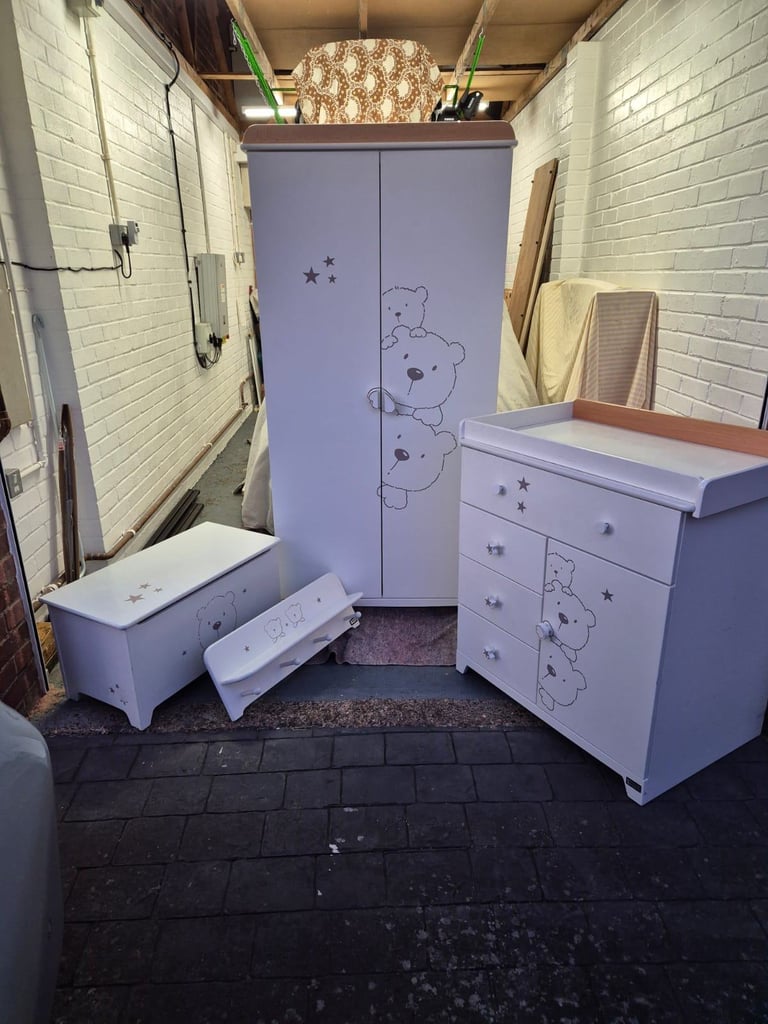 Tutti bambini wardrobe, changer, toy box and shelfd shelf