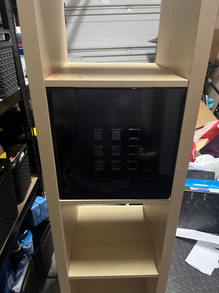 IKEA Kallax 4 shelf unit with plastic storage box