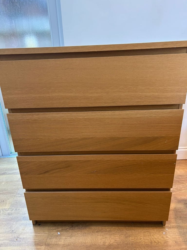 image for I can deliver - Used but great condition IKEA MALM Chest of 4 Drawers in Oak