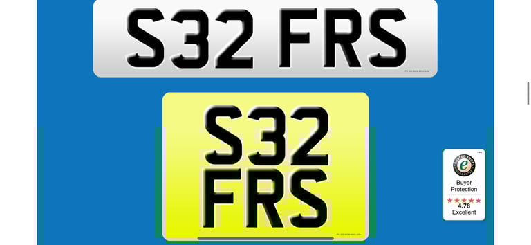 image for S32 FRS Fraser private cherished personal peronalised registration plate number