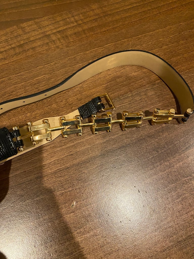 Reiss gold leather belt 