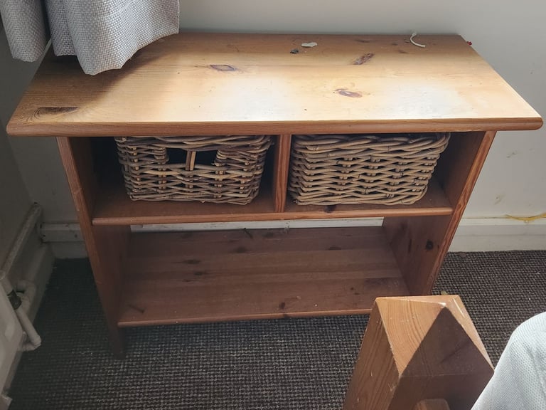 image for Ikea small table and baskets. W76-d32-h60cm
