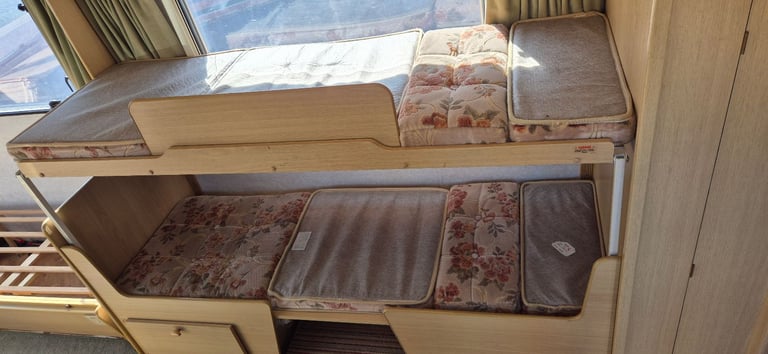 Bunk bed with cushions for camper caravan motorhome boat.