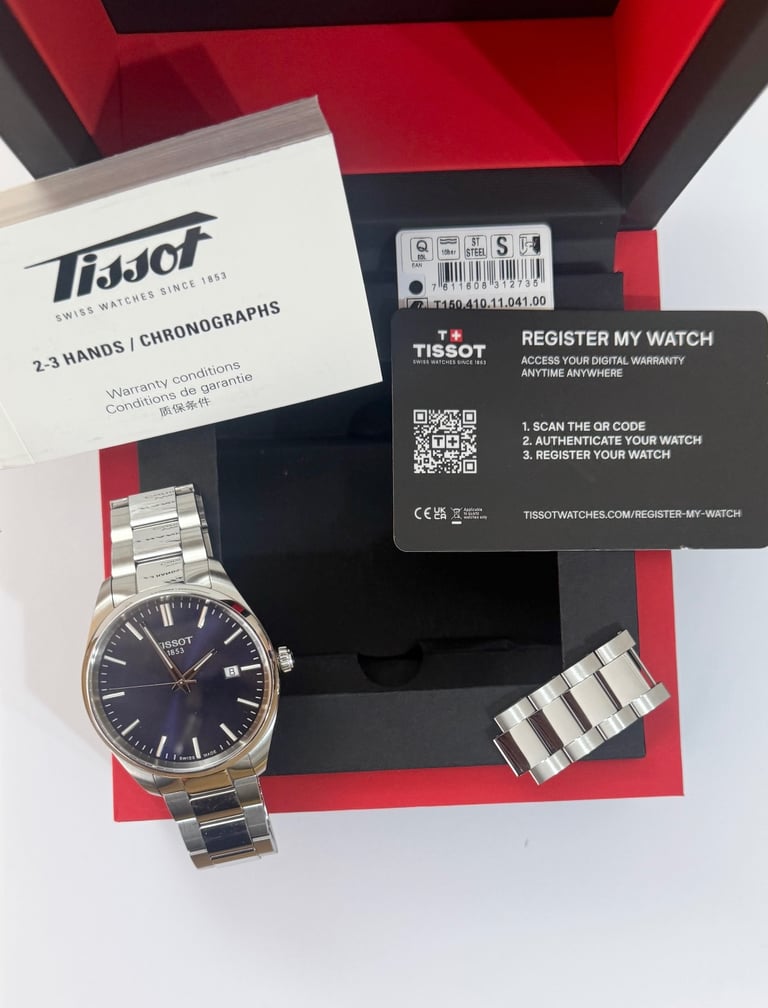 image for Genuine Tissot PR100 (under warranty), blue dial men’s Swiss watch, 40mm, 12/2024 model