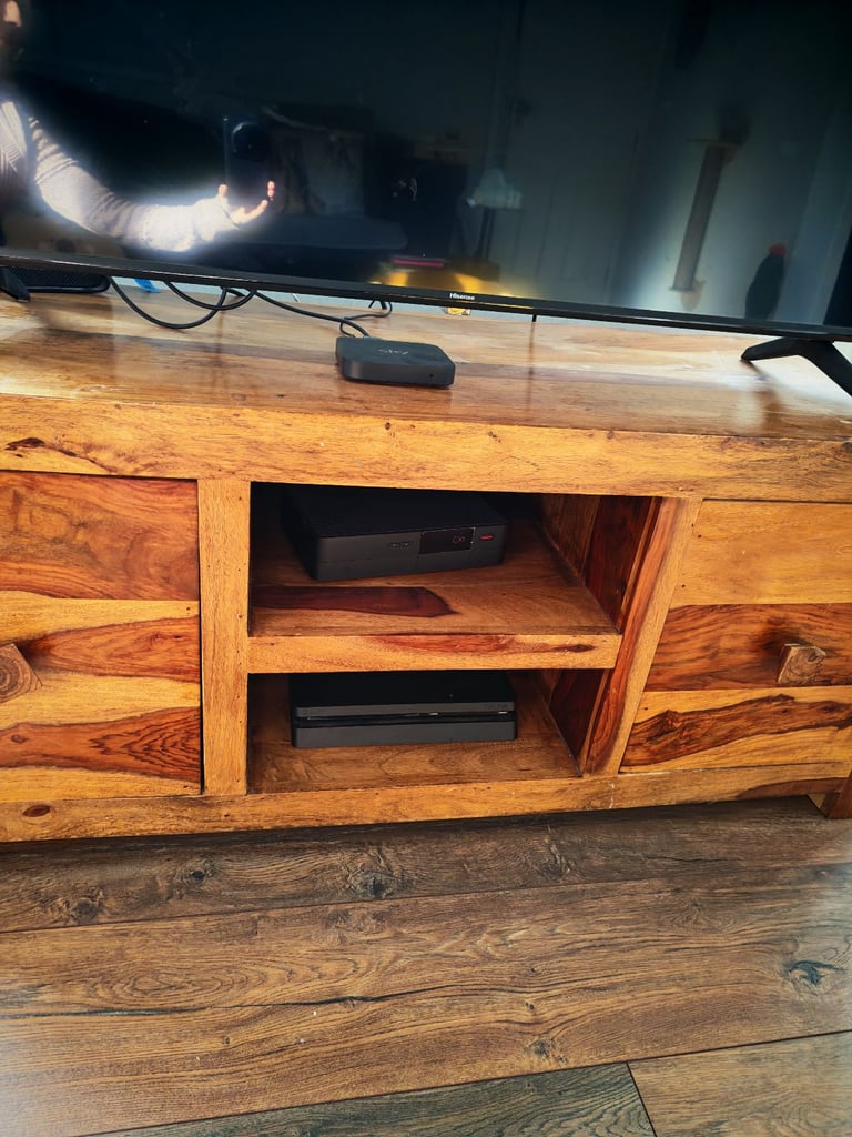 Solid mango wood TV unit, stand 
