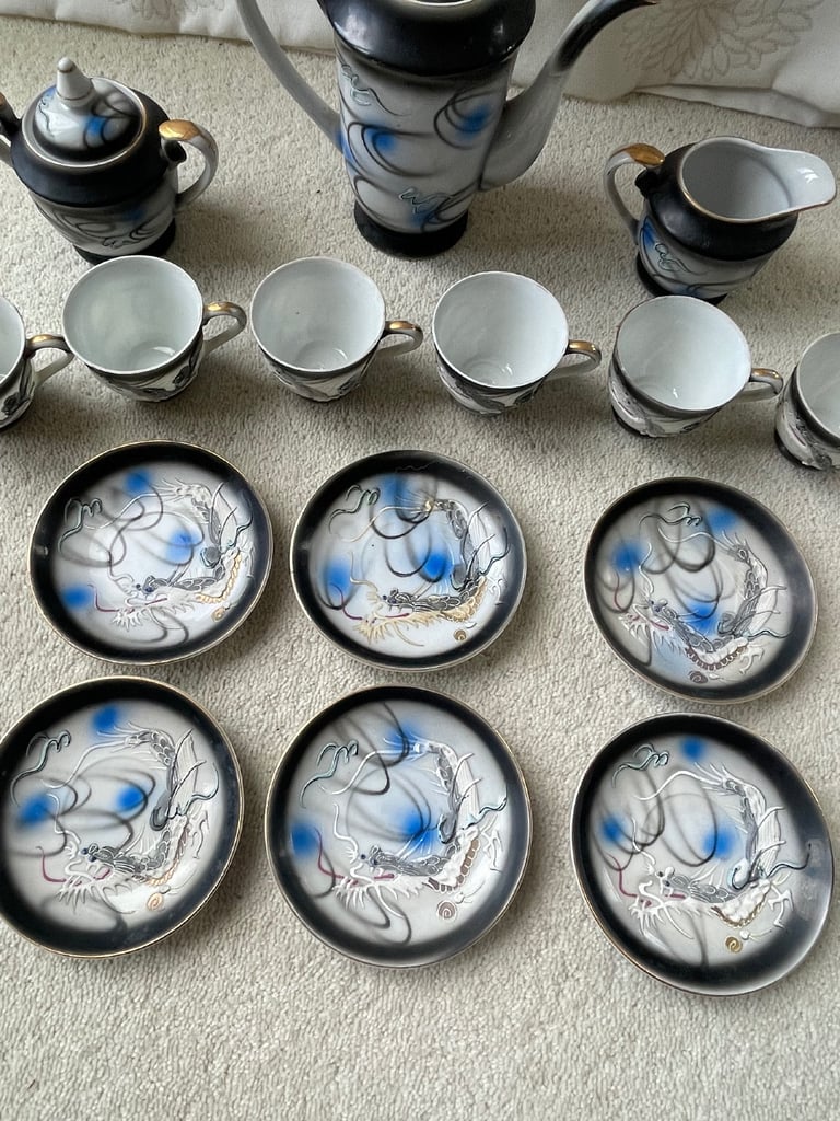 Vintage Japanese Moriage Porcelain Dragonware set