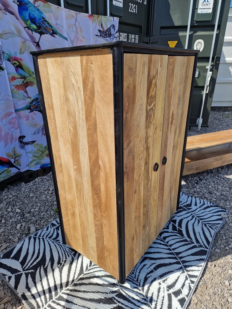 Custom Swoon Reyna Wardrobe / Coat Cupboard One Off Unique Handmade Solid  Mango Wood Shabby Chic