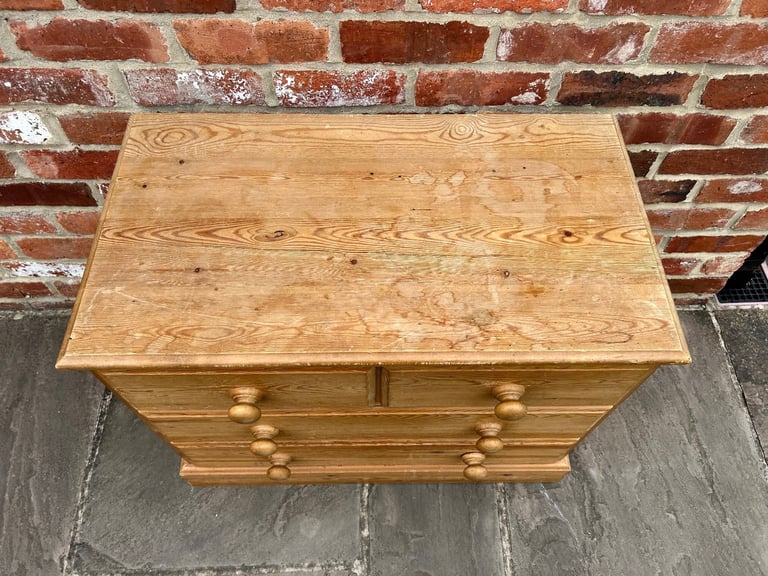Solid Pine Chest of Drawers - Good Condition 