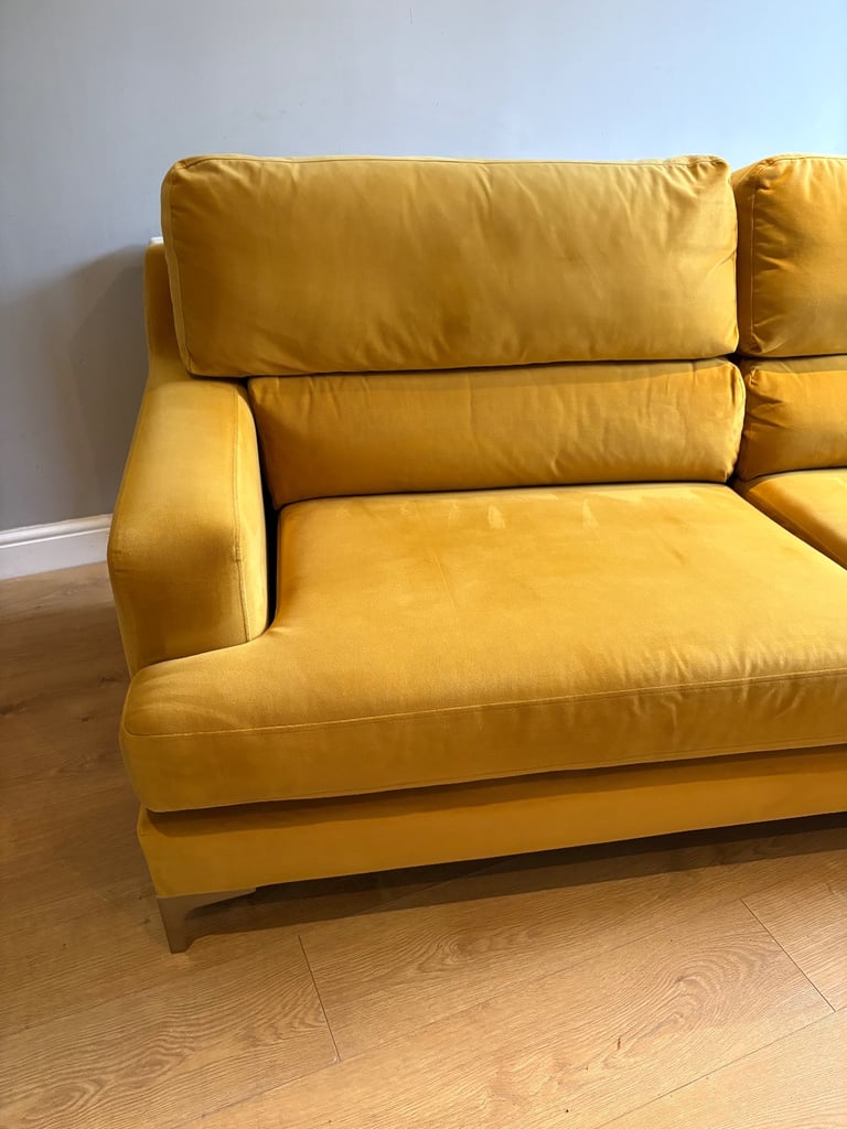 4 seater sofa mustard yellow 