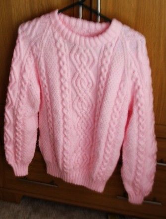 Beautifully - Hand Knitted Arron Jumper - Medium - Pink - as per attached photos